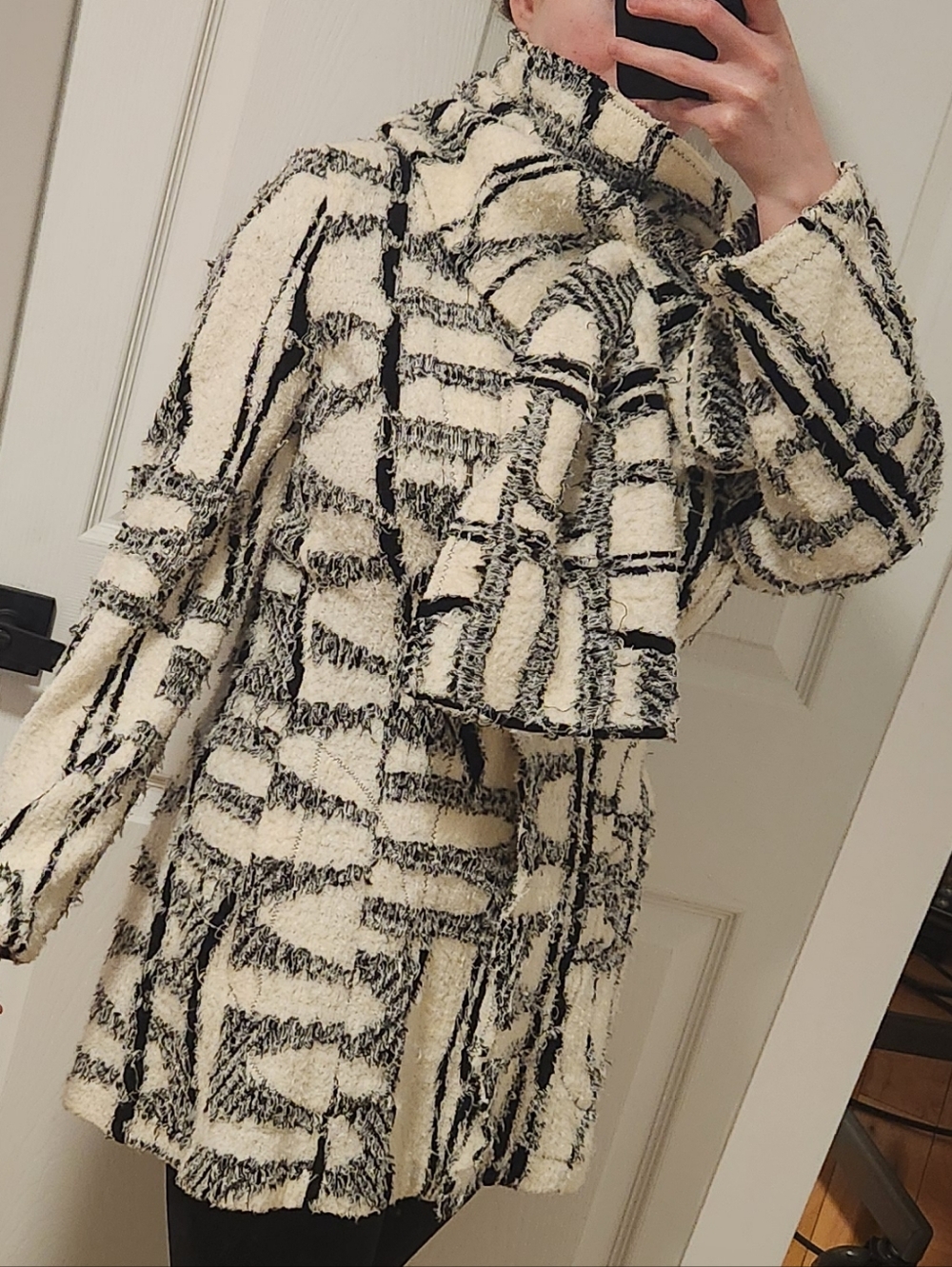 Linda Lundström Black & Cream Patterned Cardigan